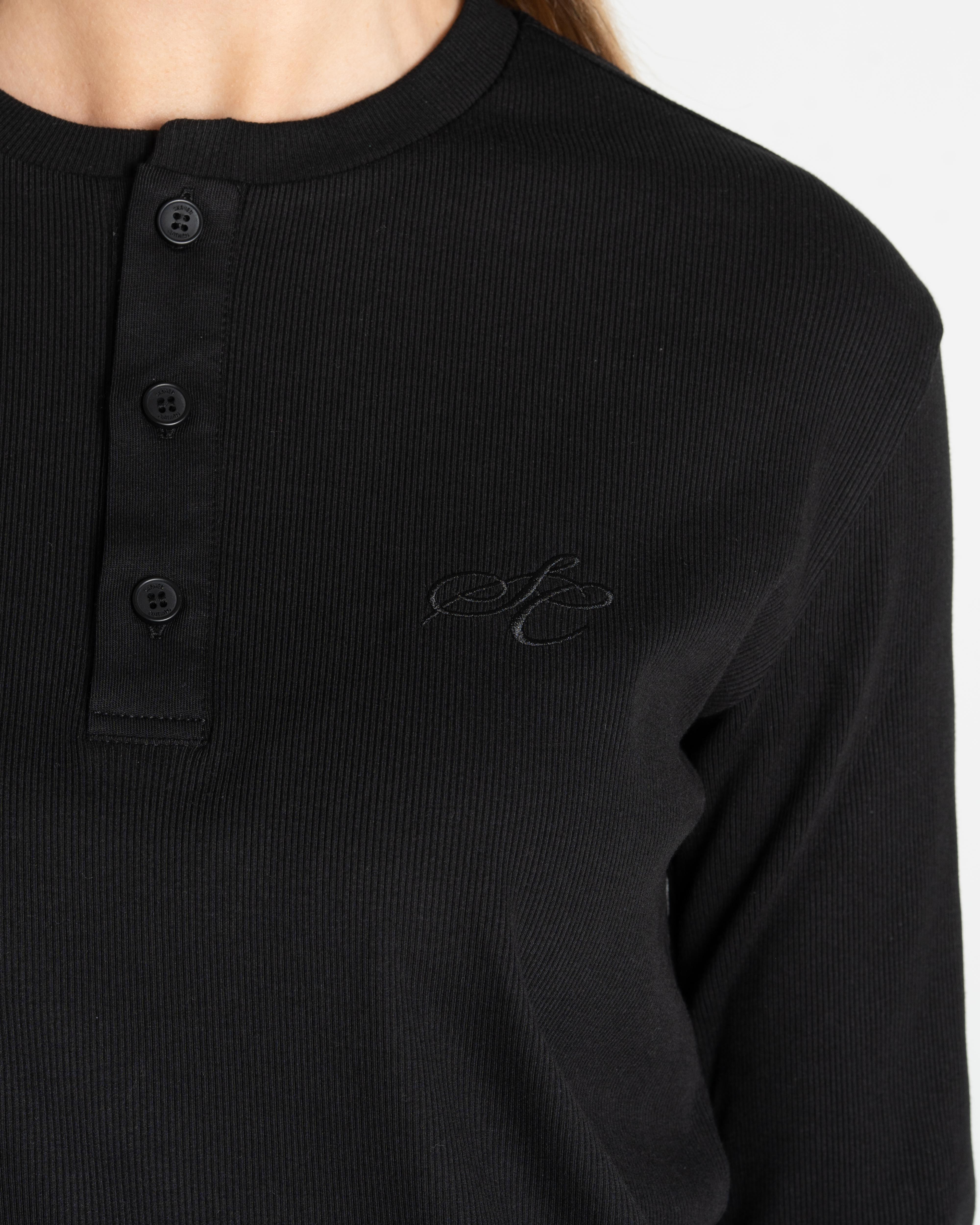 Henley Long Sleeve Black Dame